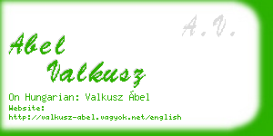 abel valkusz business card